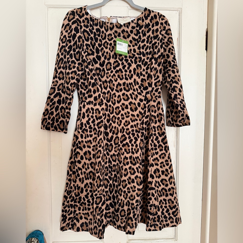 Kate Spade Leopard Ponte Dress Size 12 NEW W/Tags